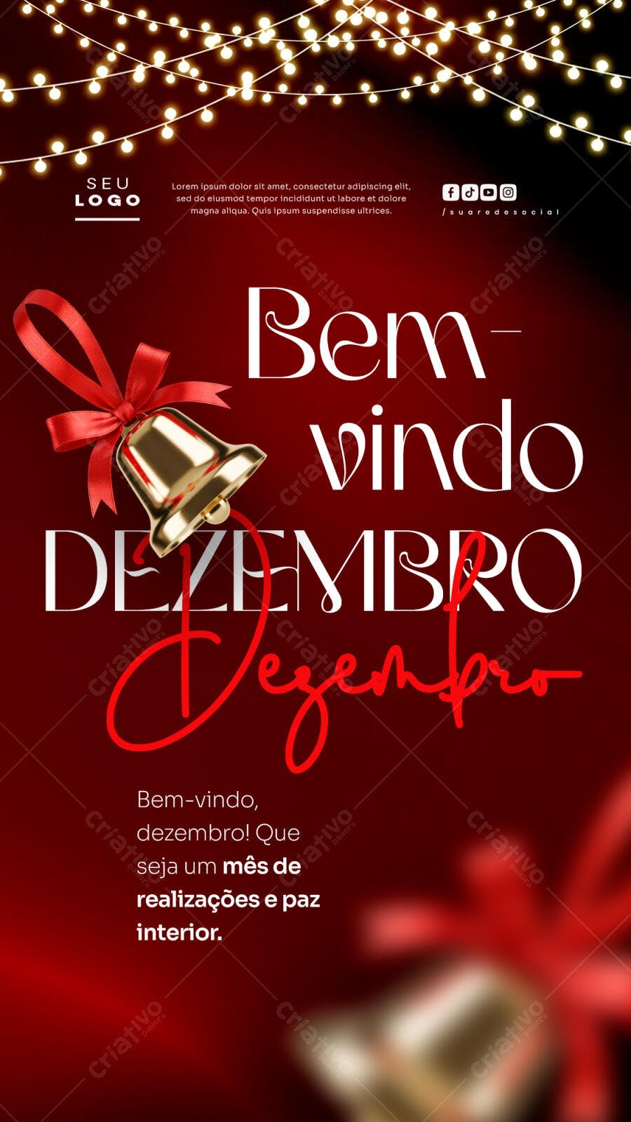 Flyer Boas-Vindas Dezembro Natalino PSD Editável