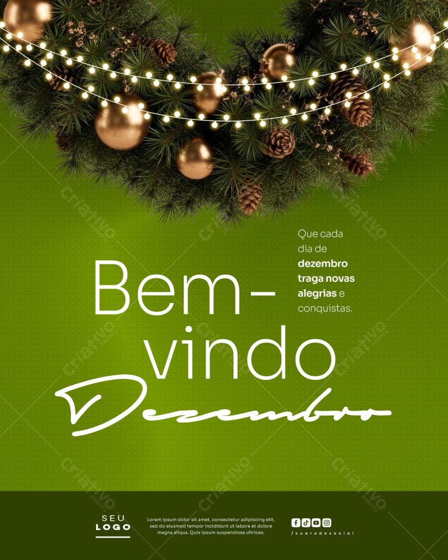 Flyer Natalino Bem-vindo Dezembro PSD Editável