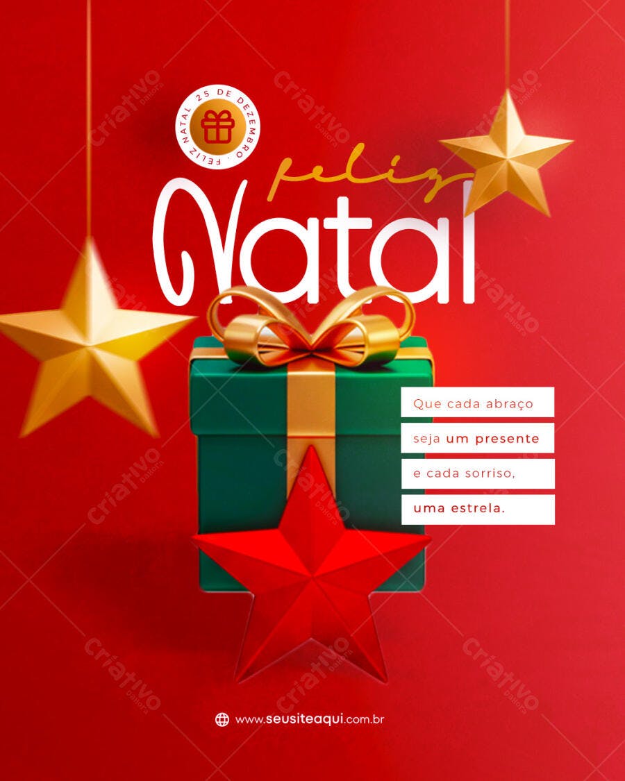 Post para Redes Sociais Feliz Natal PSD Editável