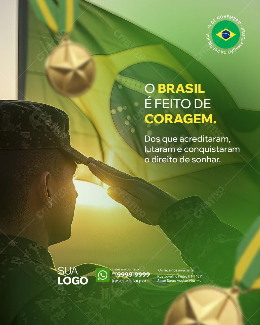 Flyer Comemorativo Proclamação da República 15 de Novembro PSD Editável