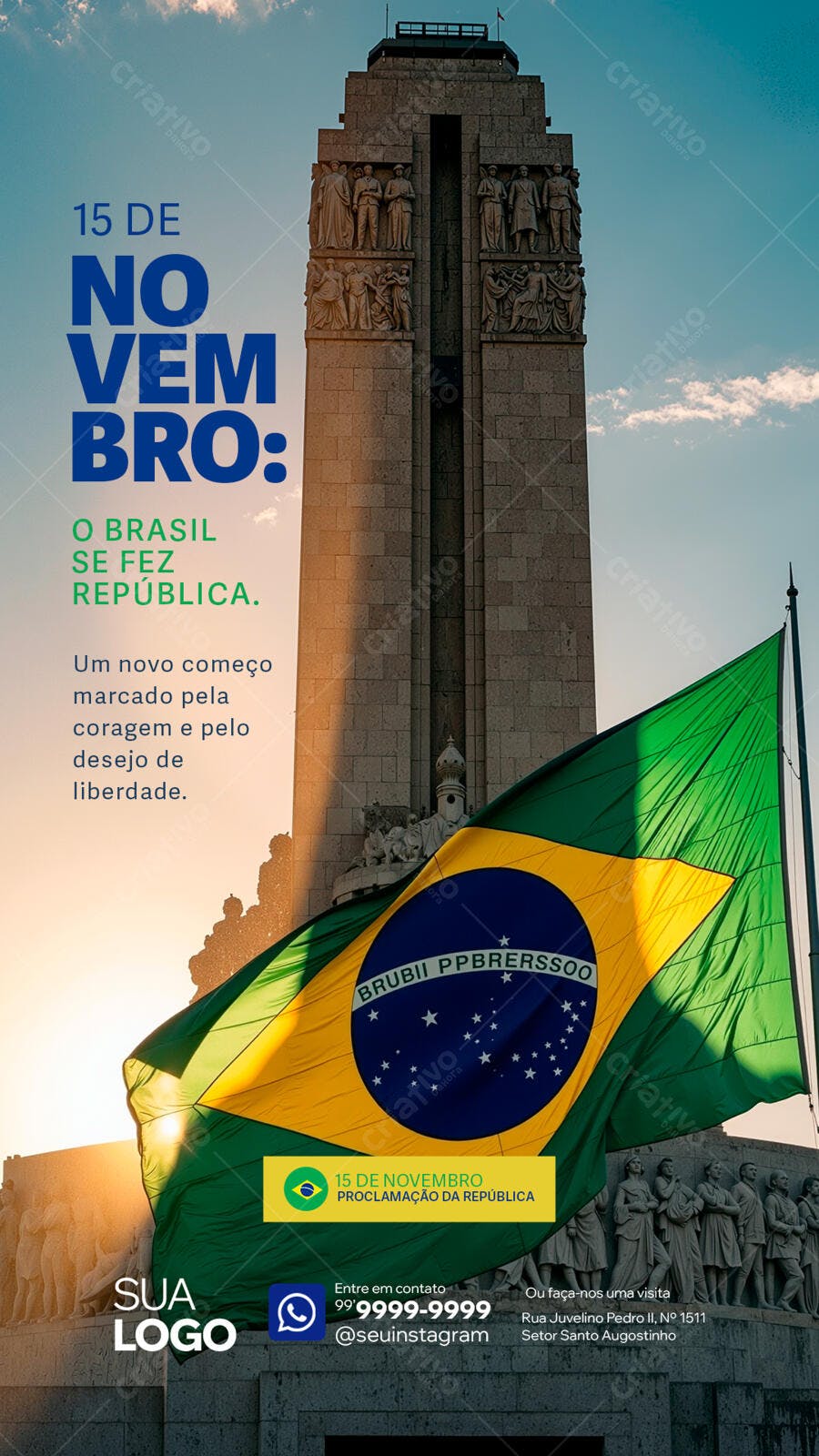 Flyer para Proclamação da República 15 de Novembro PSD Editável