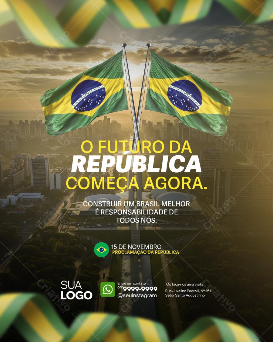 Flyer Proclamação da República 15 de Novembro PSD Editável