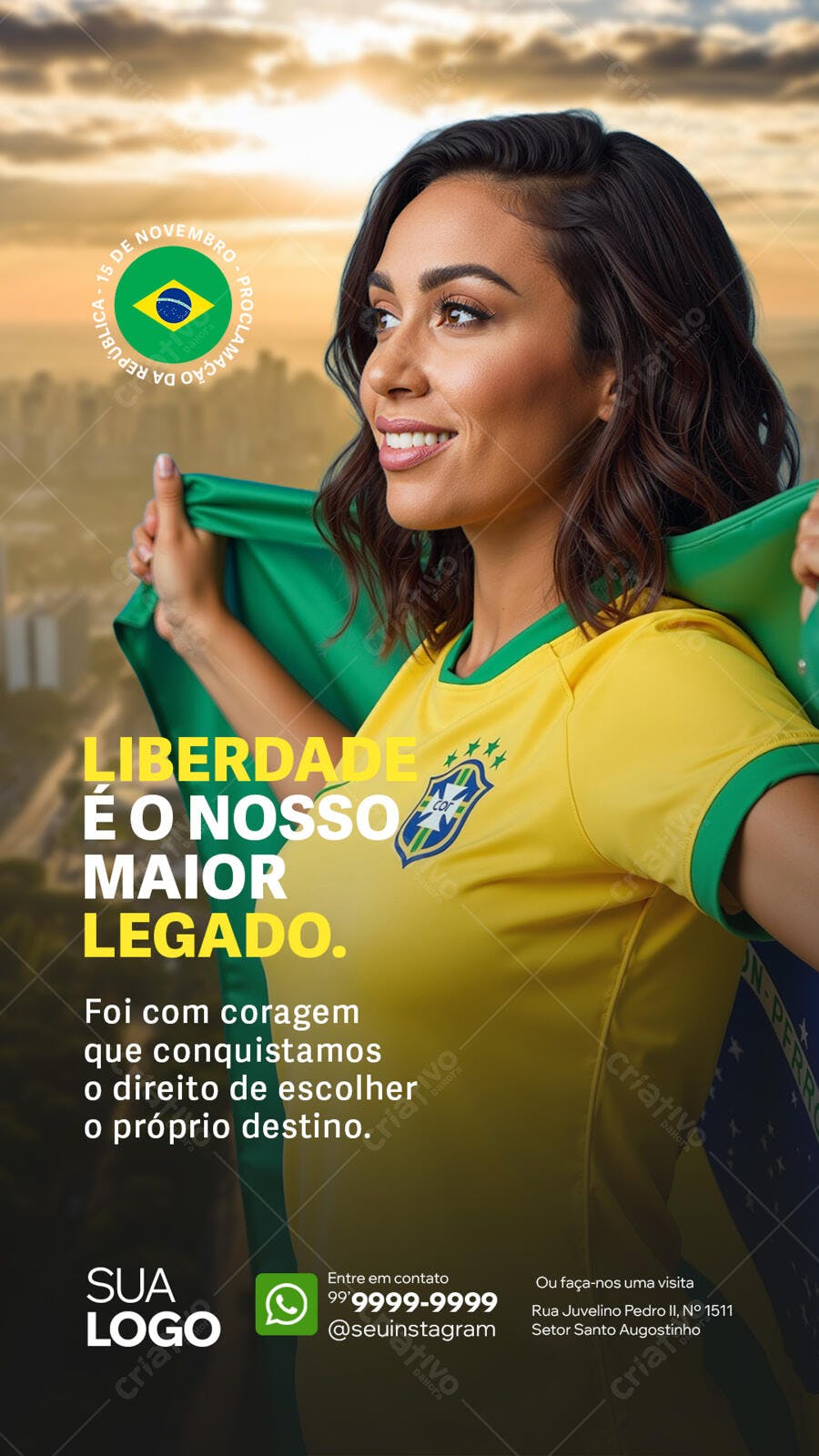 Flyer Mulher Brasileira Proclamação da República PSD Editável