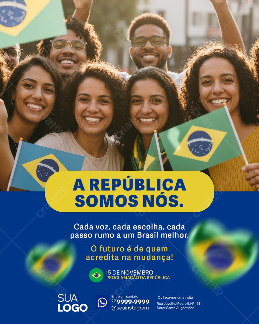 Flyer A República Somos Nós com Jovens Brasileiros PSD Editável