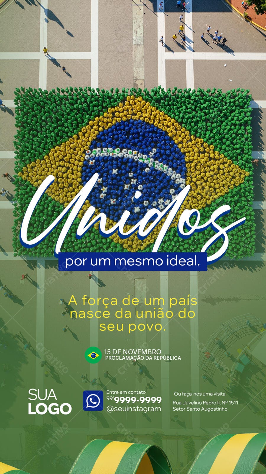 Flyer Social Media União Povo Brasileiro 15 de Novembro PSD Editável