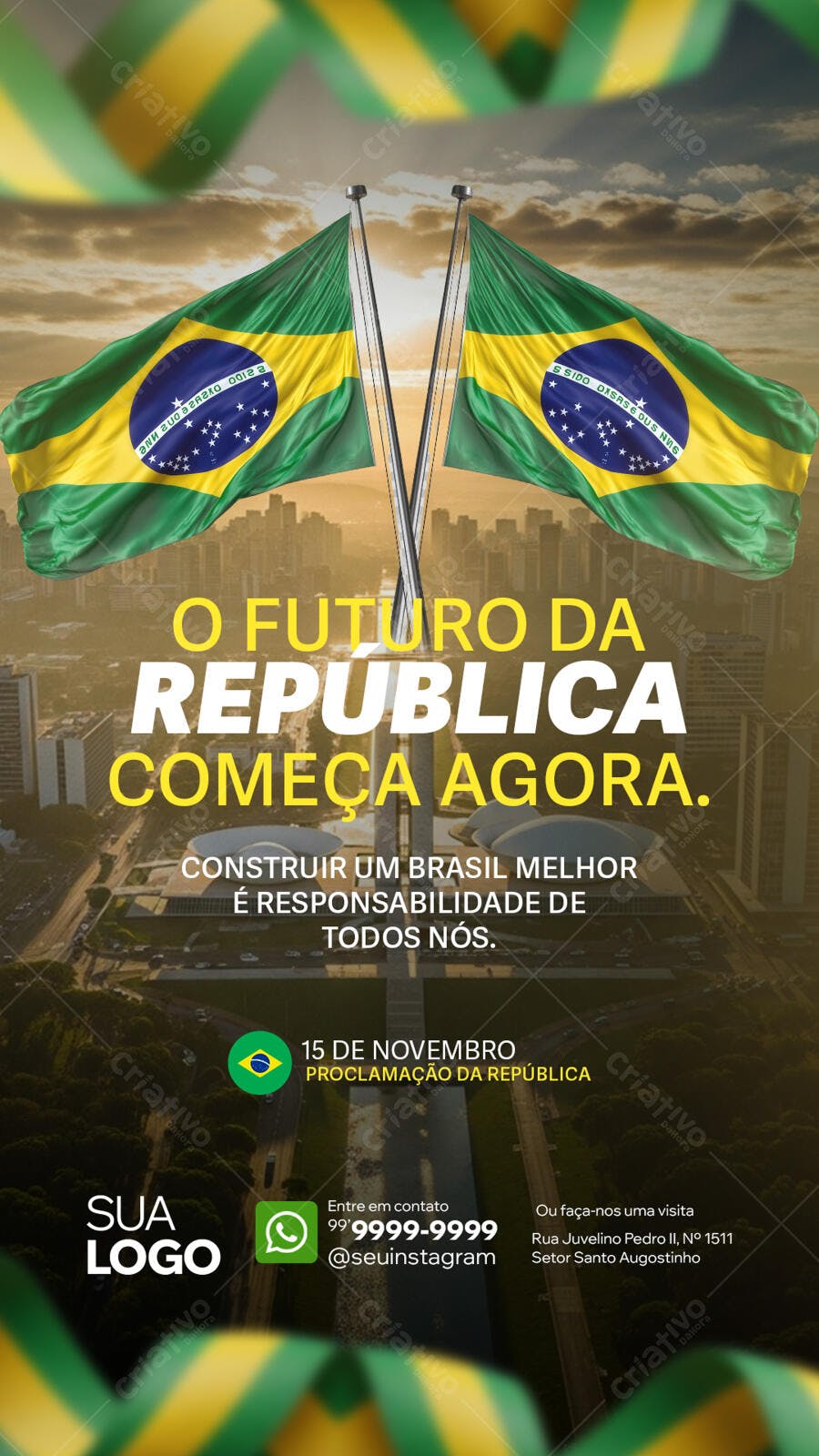 Flyer Cívico Proclamação da República 15 de Novembro PSD Editável