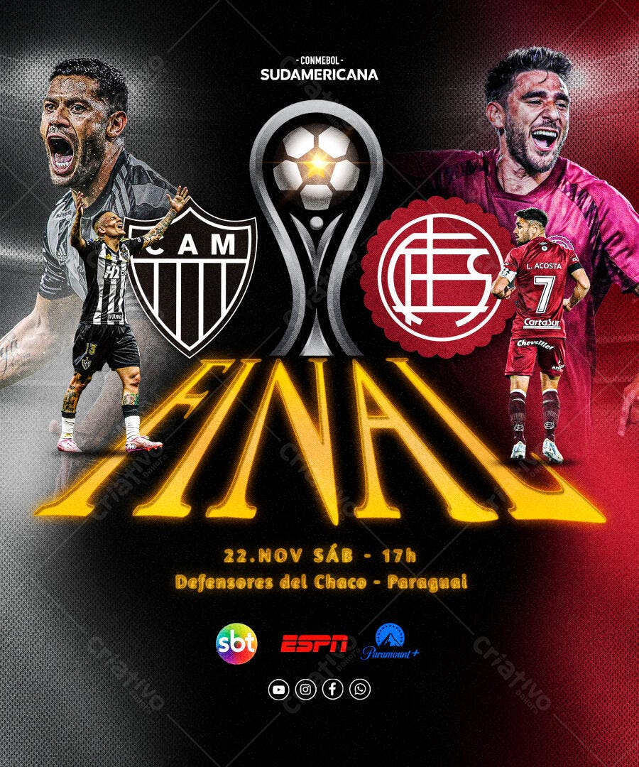 Flyer Esportivo Final CONMEBOL Sudamericana PSD Editável