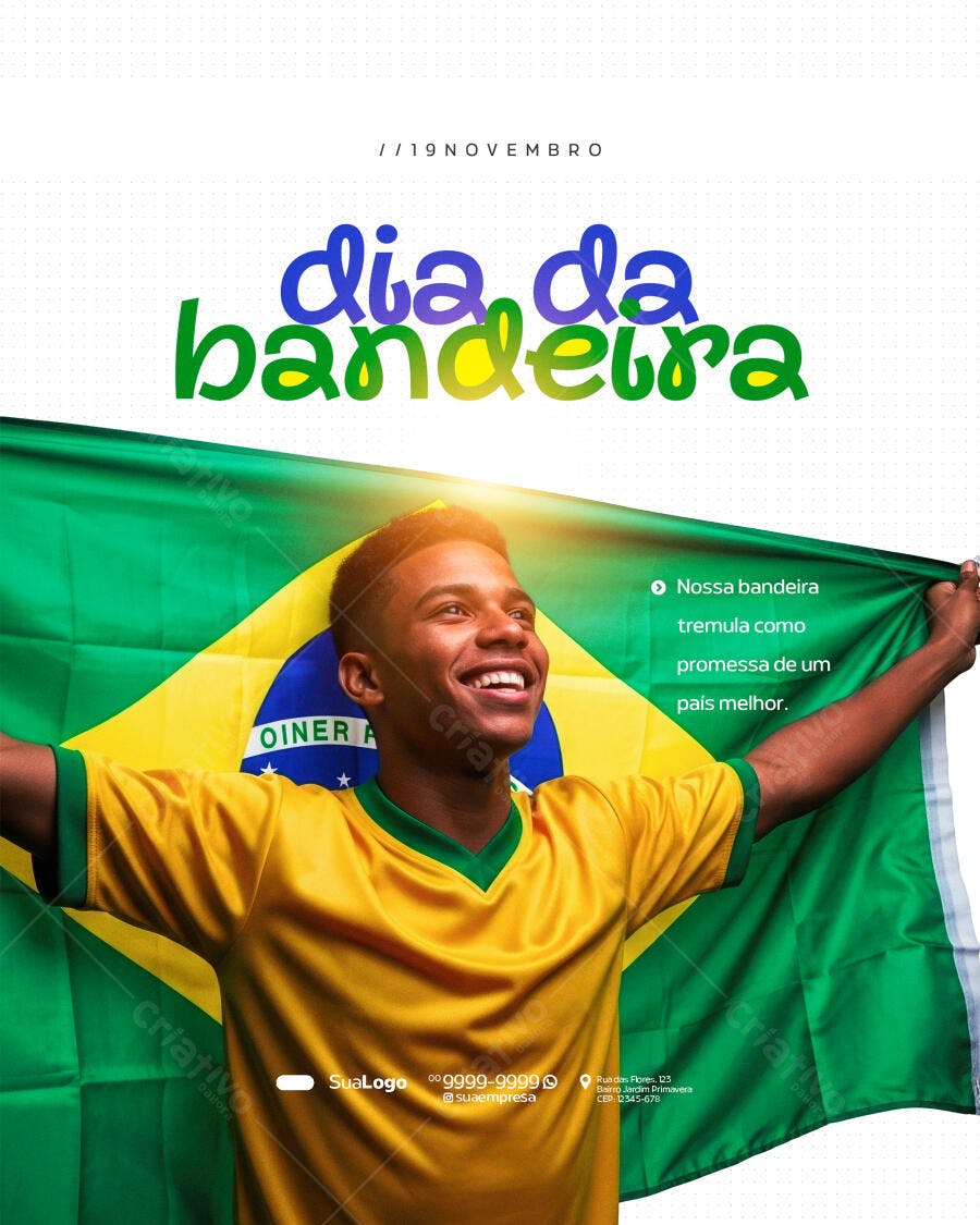 Flyer Dia da Bandeira 19 de Novembro PSD Editável