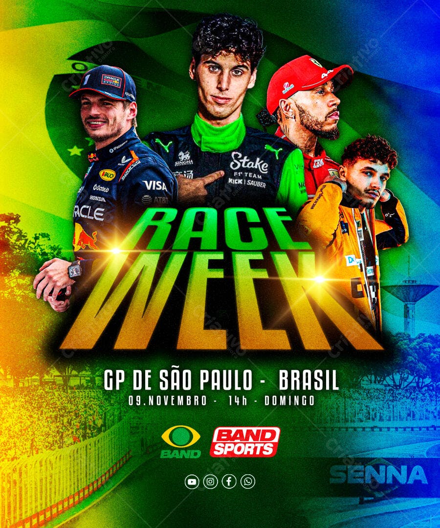 Flyer Race Week GP São Paulo Brasil PSD Editável