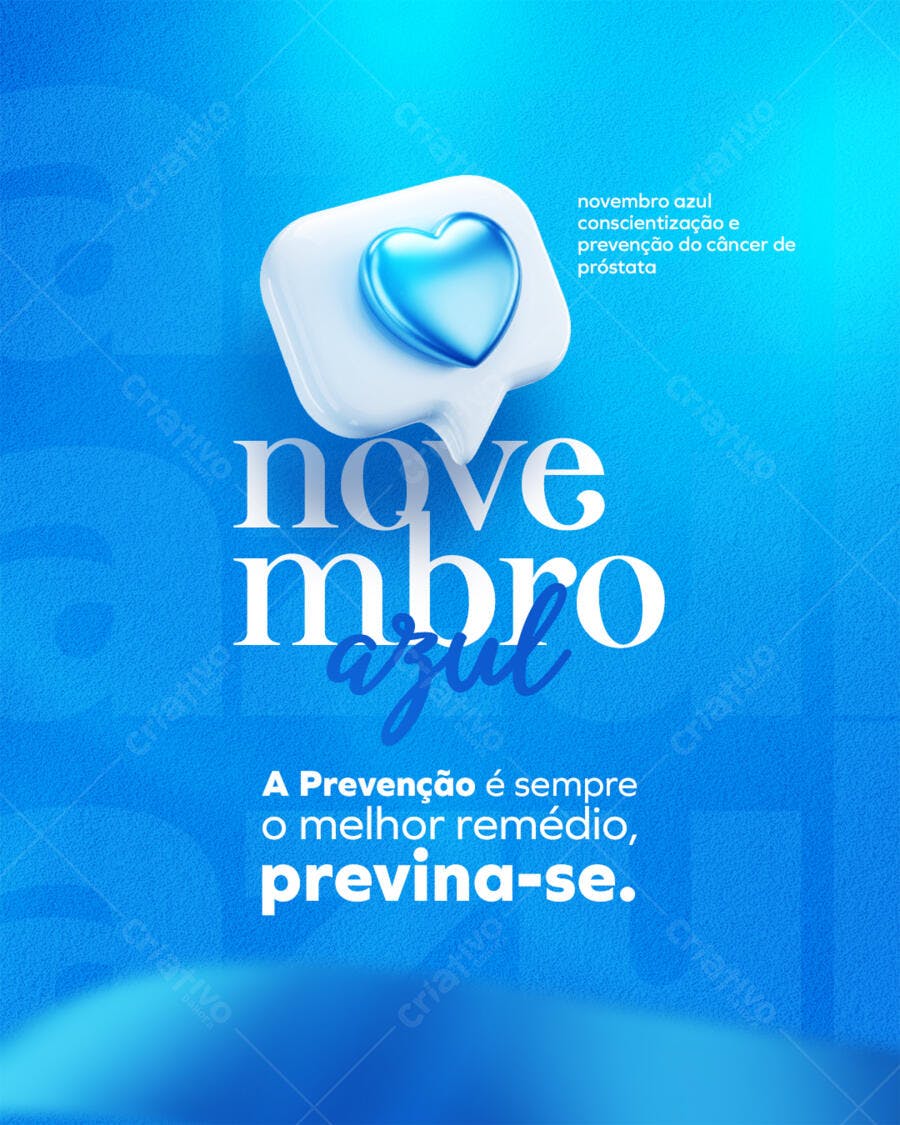 Flyer Novembro Azul Conscientização Câncer Próstata PSD Editável