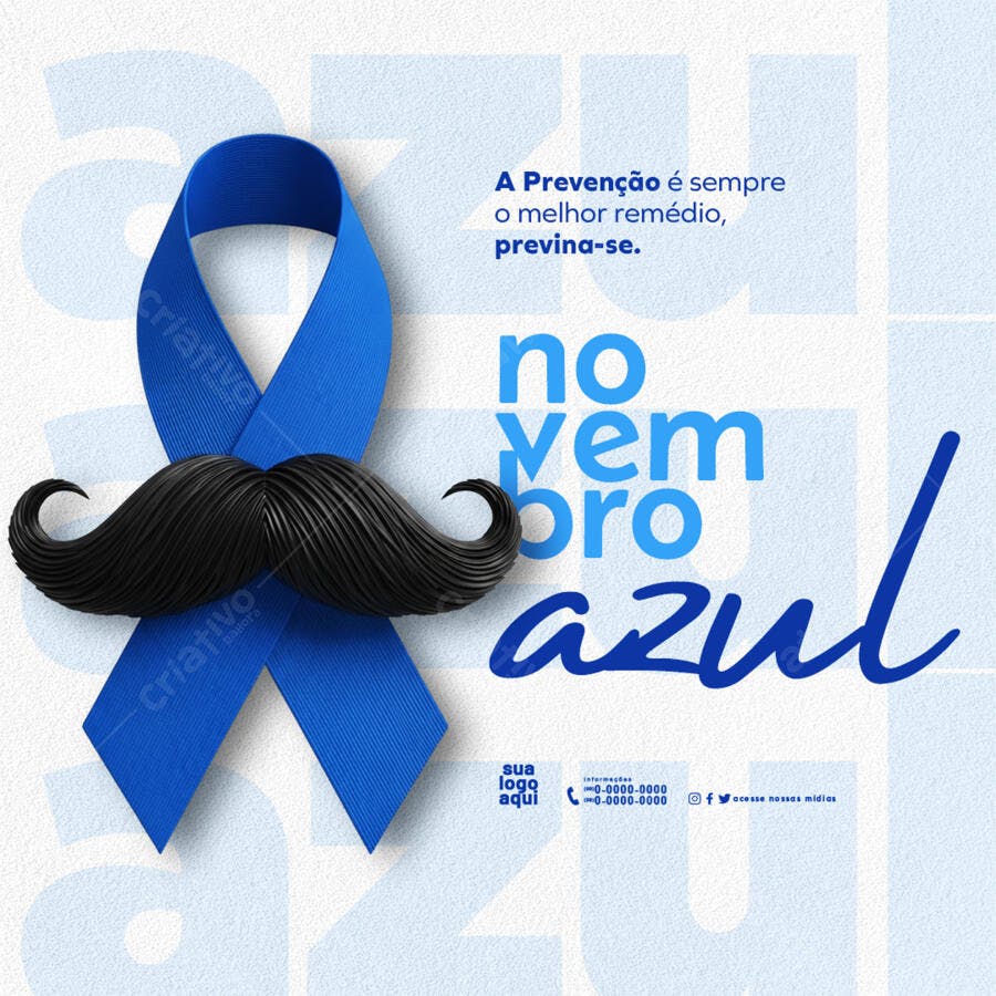 Flyer Novembro Azul Saúde Masculina PSD Editável