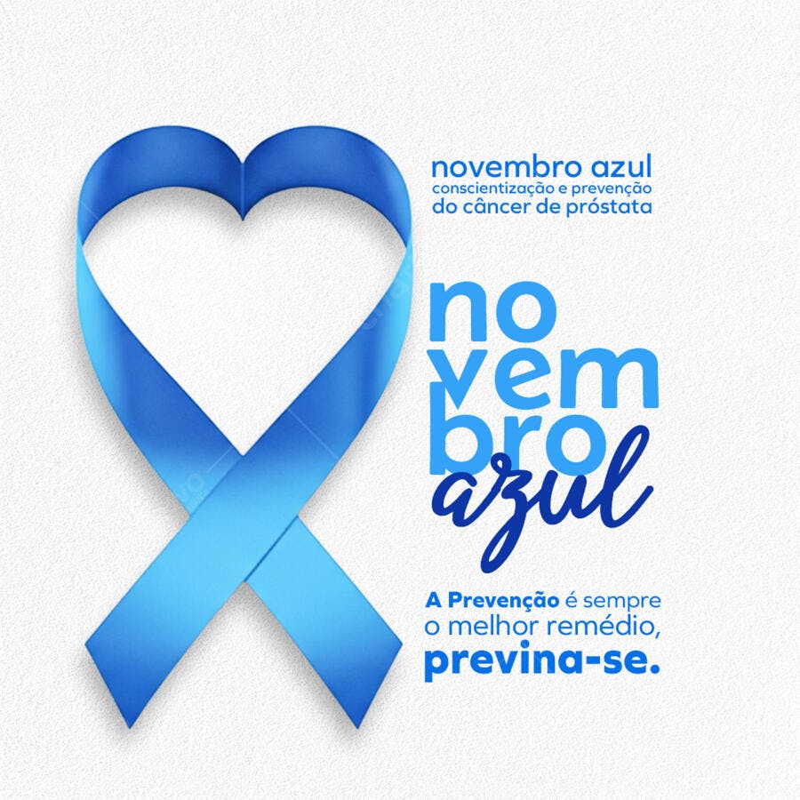 Post Redes Sociais Novembro Azul Conscientização Câncer Próstata PSD Editável