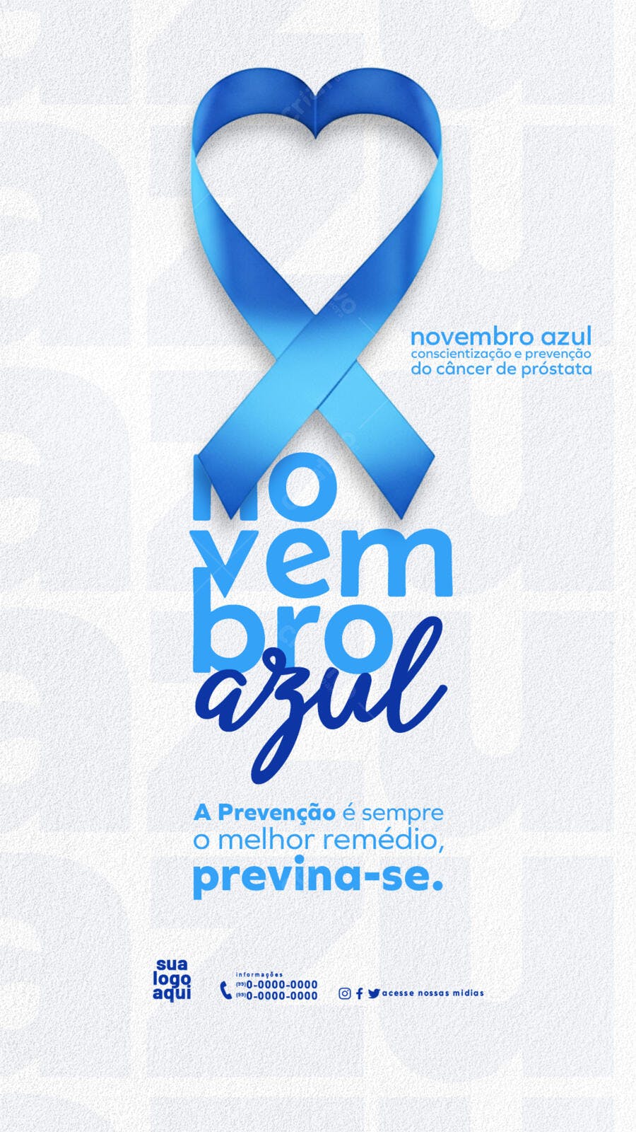 Flyer Conscientização Novembro Azul Câncer Próstata Psd Editável