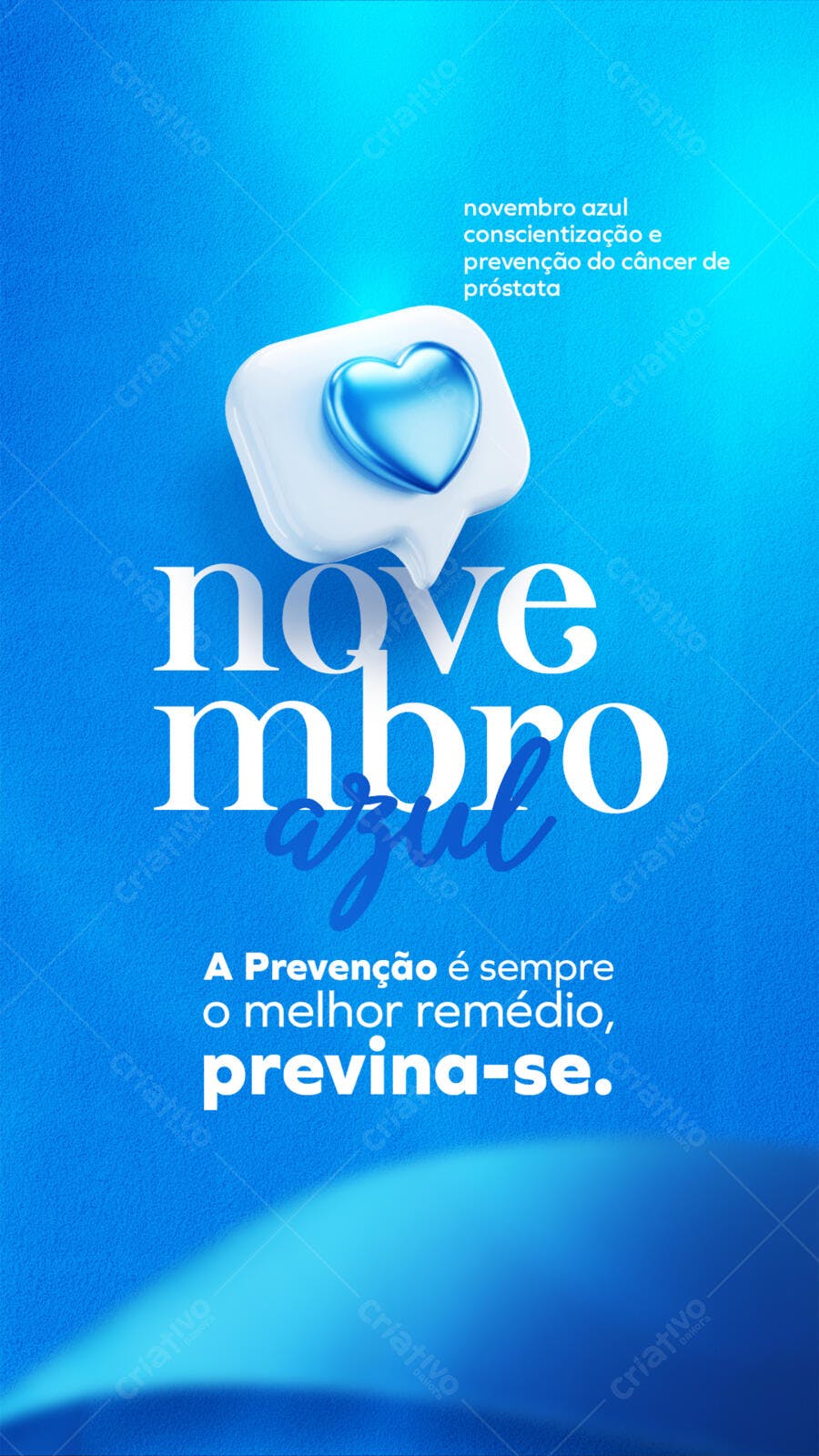 Flyer Digital Novembro Azul Conscientização Câncer Próstata PSD Editável