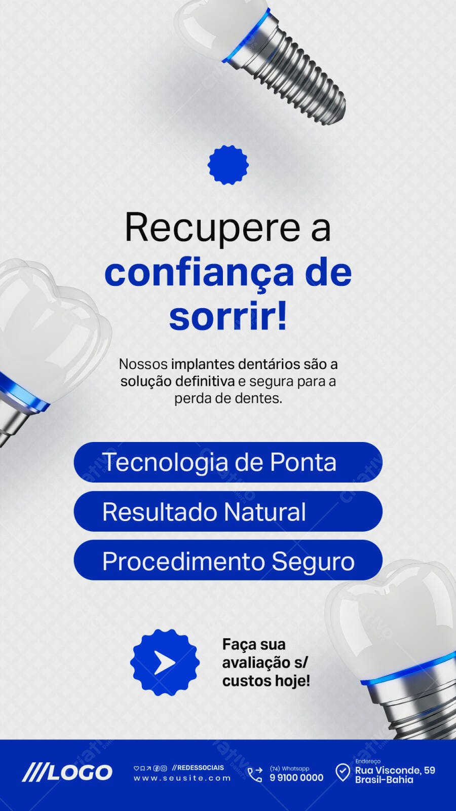 Flyer Implante Dental Odontologia PSD Editável