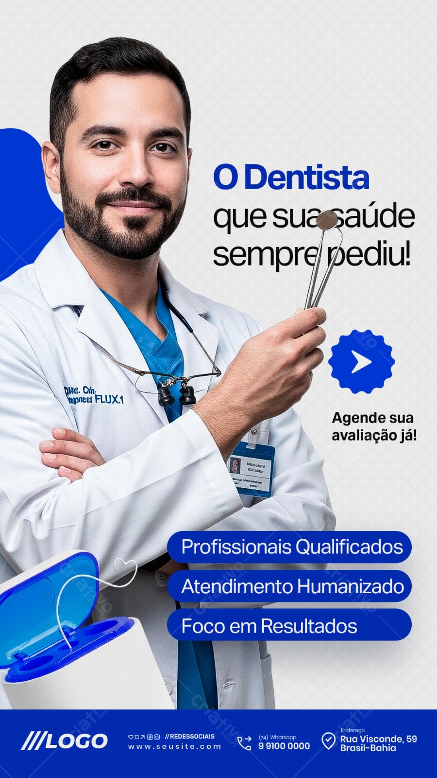 Post Redes Sociais para Dentista e Clínica Odontológica PSD Editável