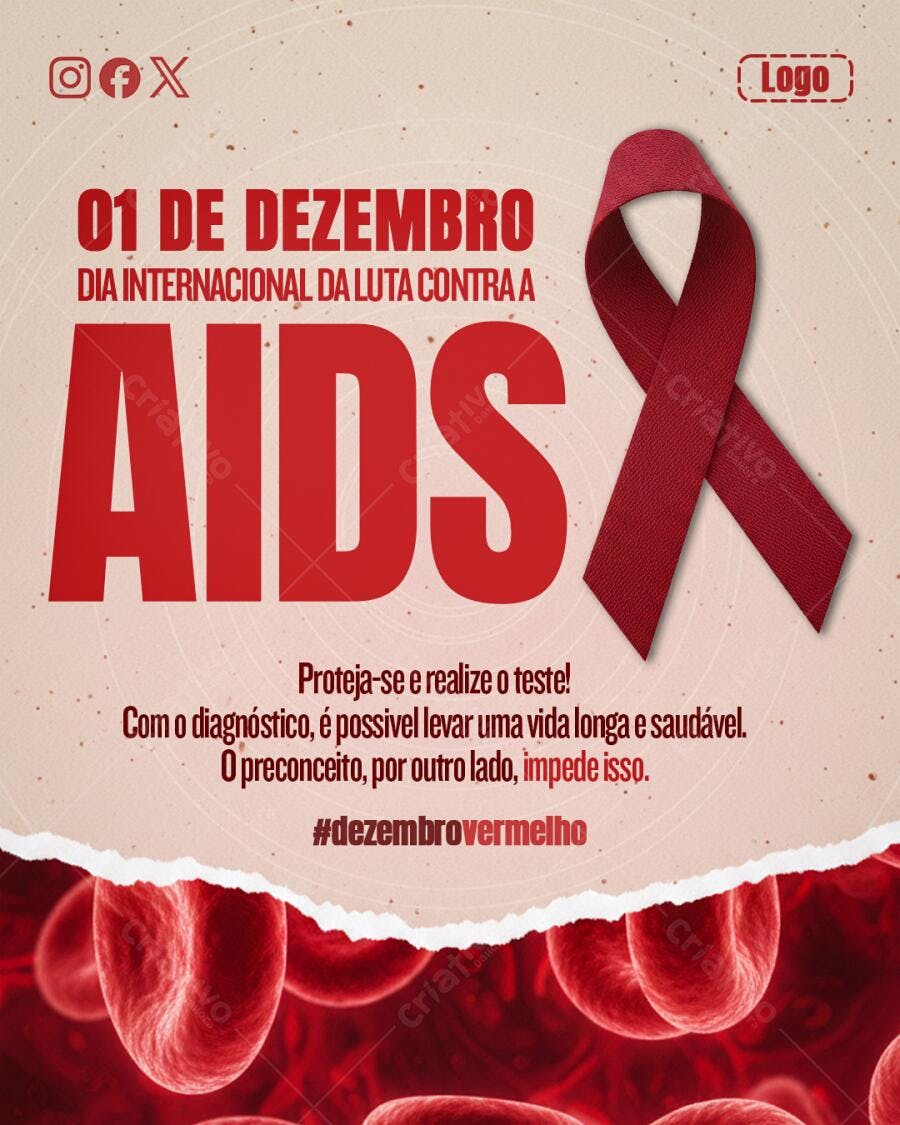 Dia Internacional da Luta Contra AIDS PSD Editável