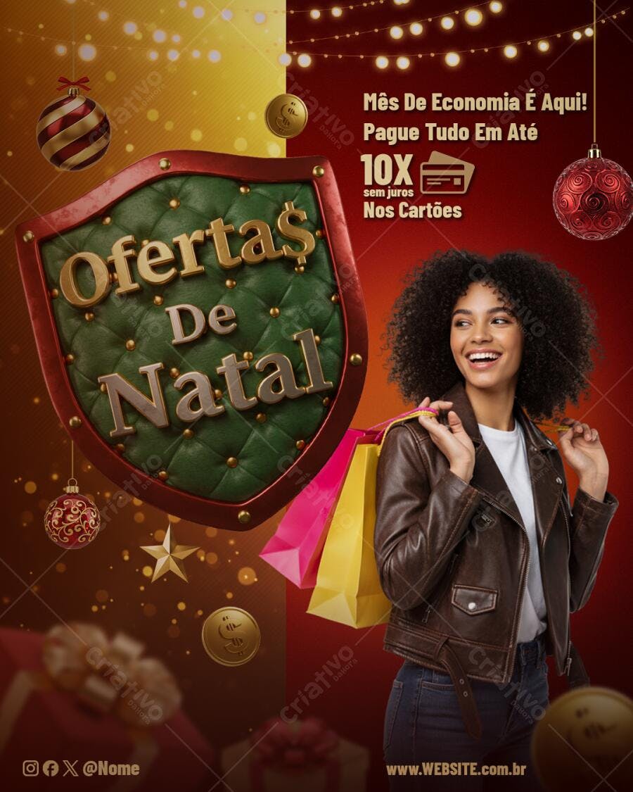 Flyer Ofertas de Natal Mês de Economia PSD Editável