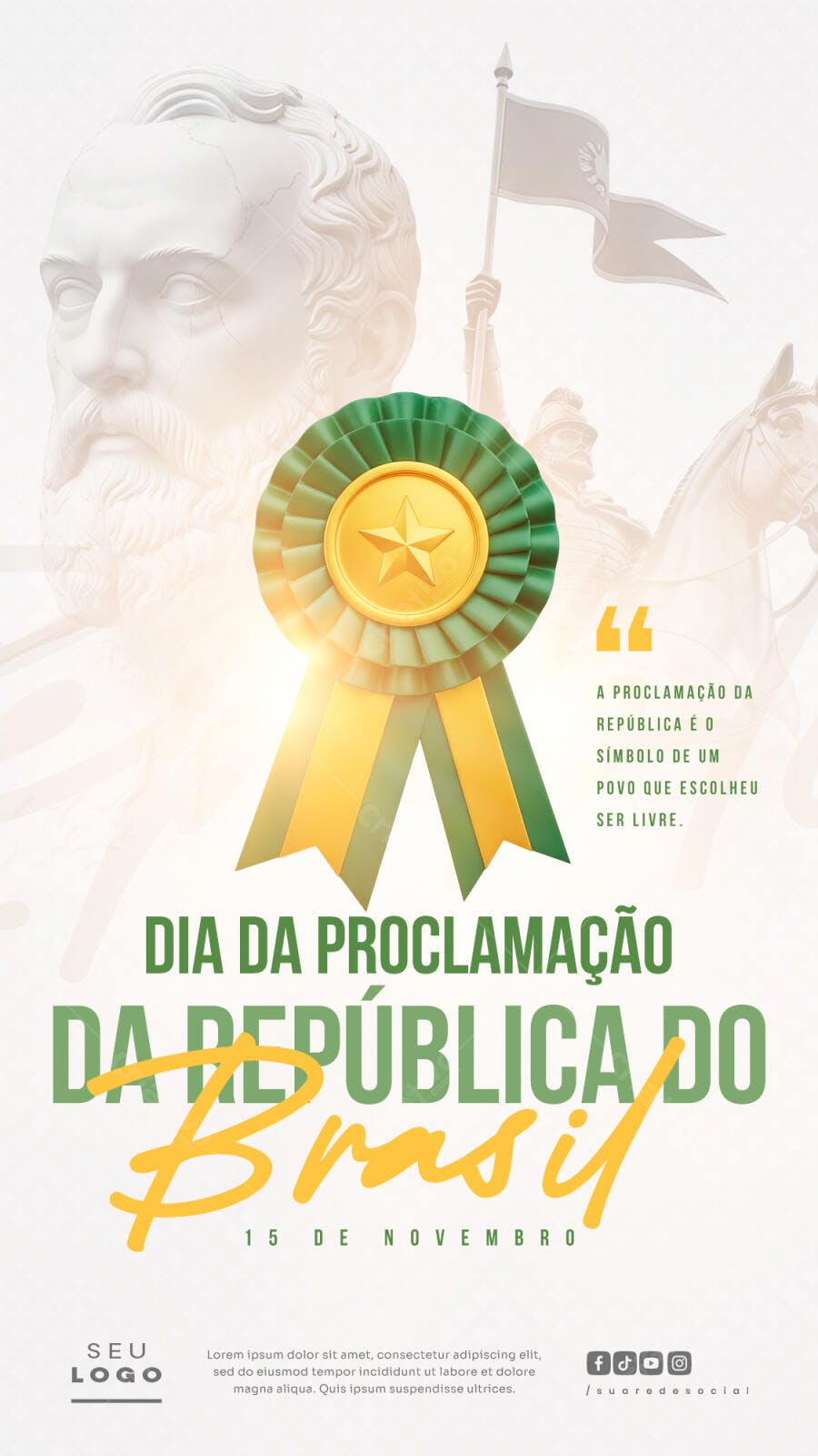 Flyer para Dia da Proclamação da República do Brasil PSD Editável
