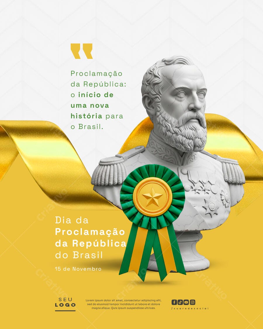 Flyer Dia da Proclamação da República do Brasil PSD Editável