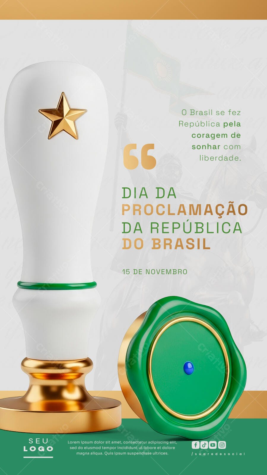 Flyer Comemorativo Proclamação República Brasil PSD Editável