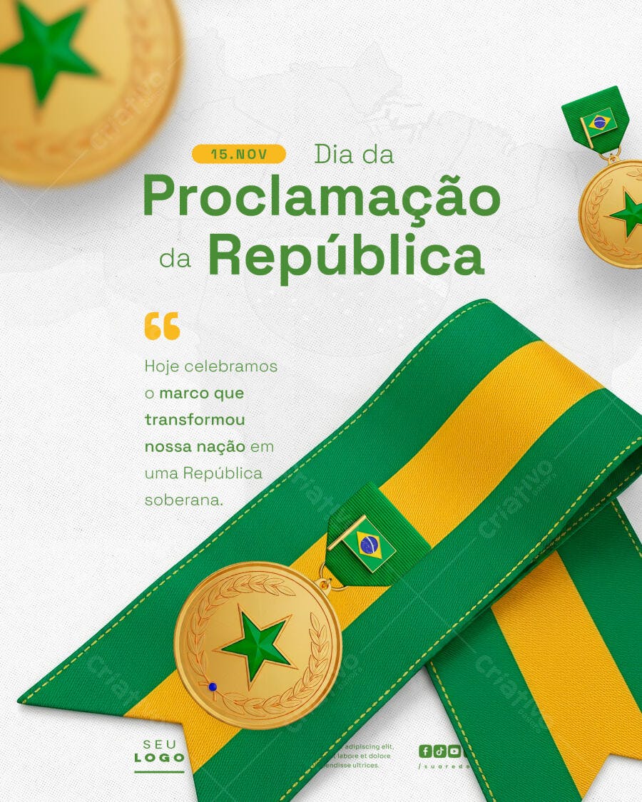Flyer para Dia da Proclamação da República PSD Editável