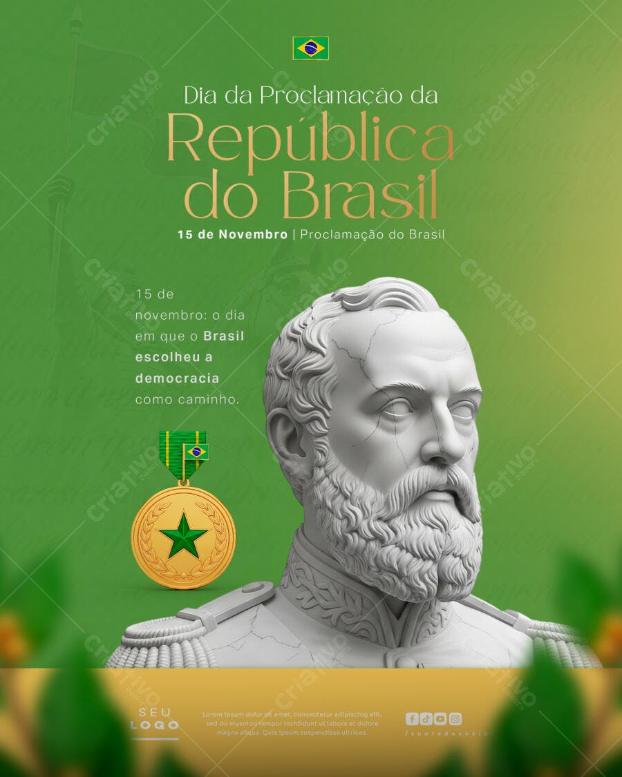 Flyer Proclamação da República do Brasil PSD Editável