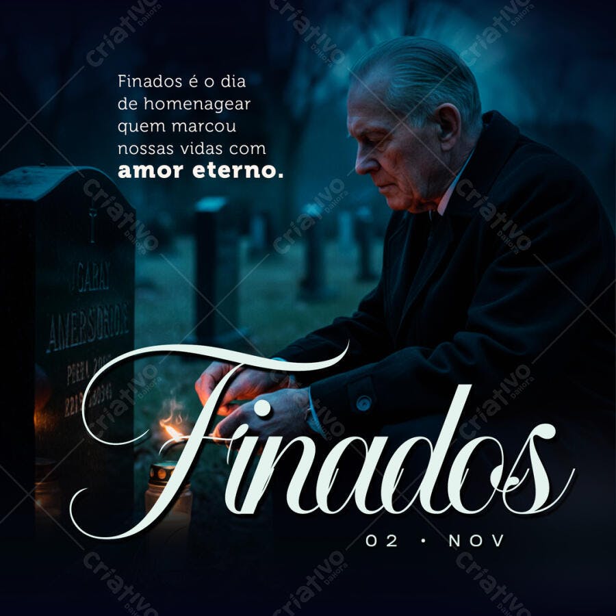 Flyer Finados para Homenagem Amor Eterno PSD Editável
