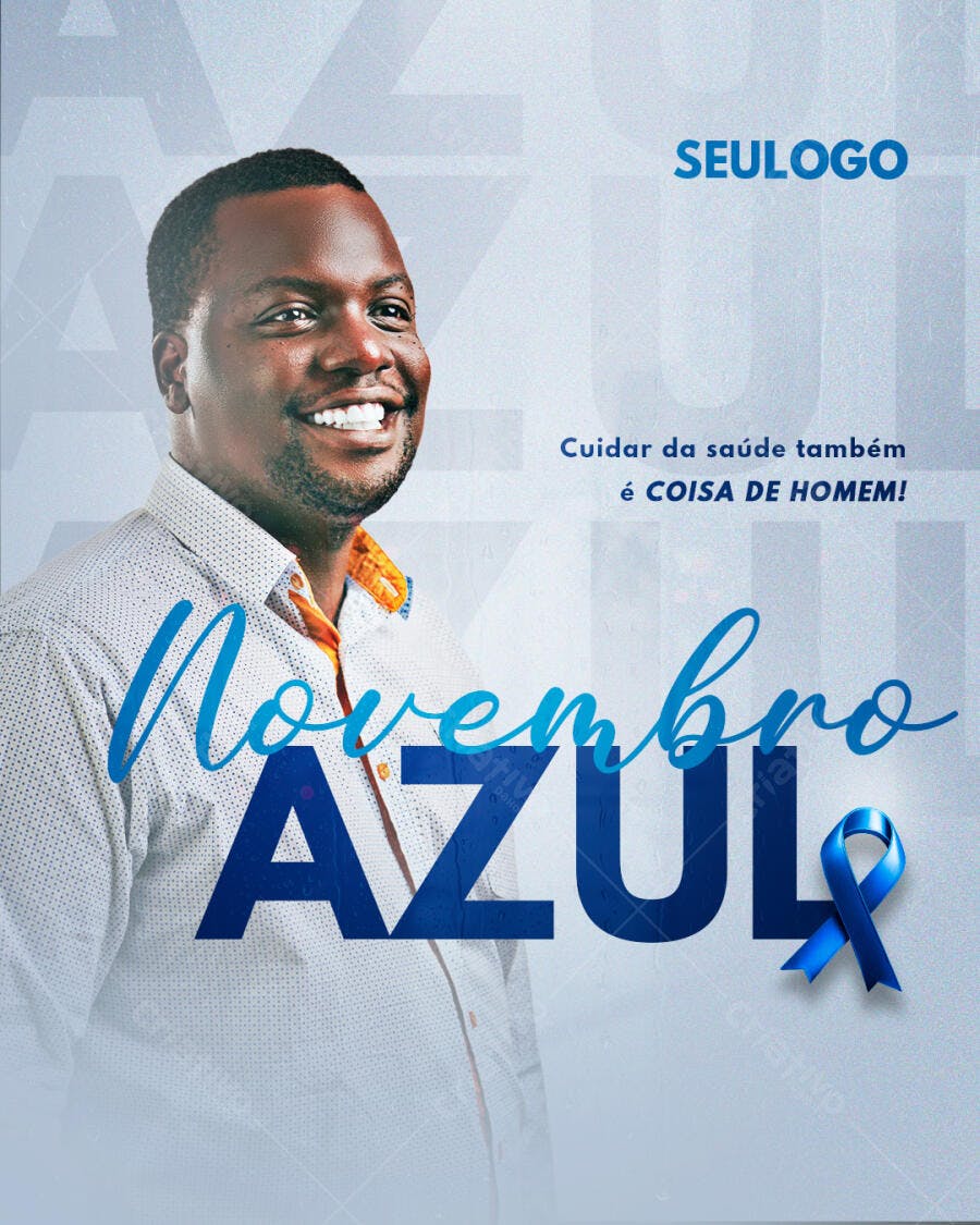 Post para Redes Sociais Novembro Azul Saúde Masculina PSD Editável
