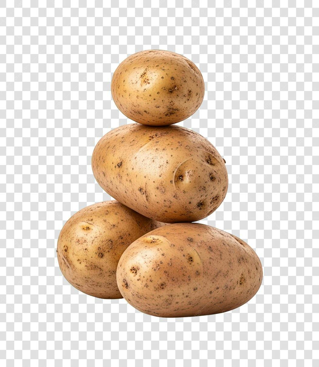 Imagem de batatas empilhadas frescas e orgânicas PNG com fundo transparente