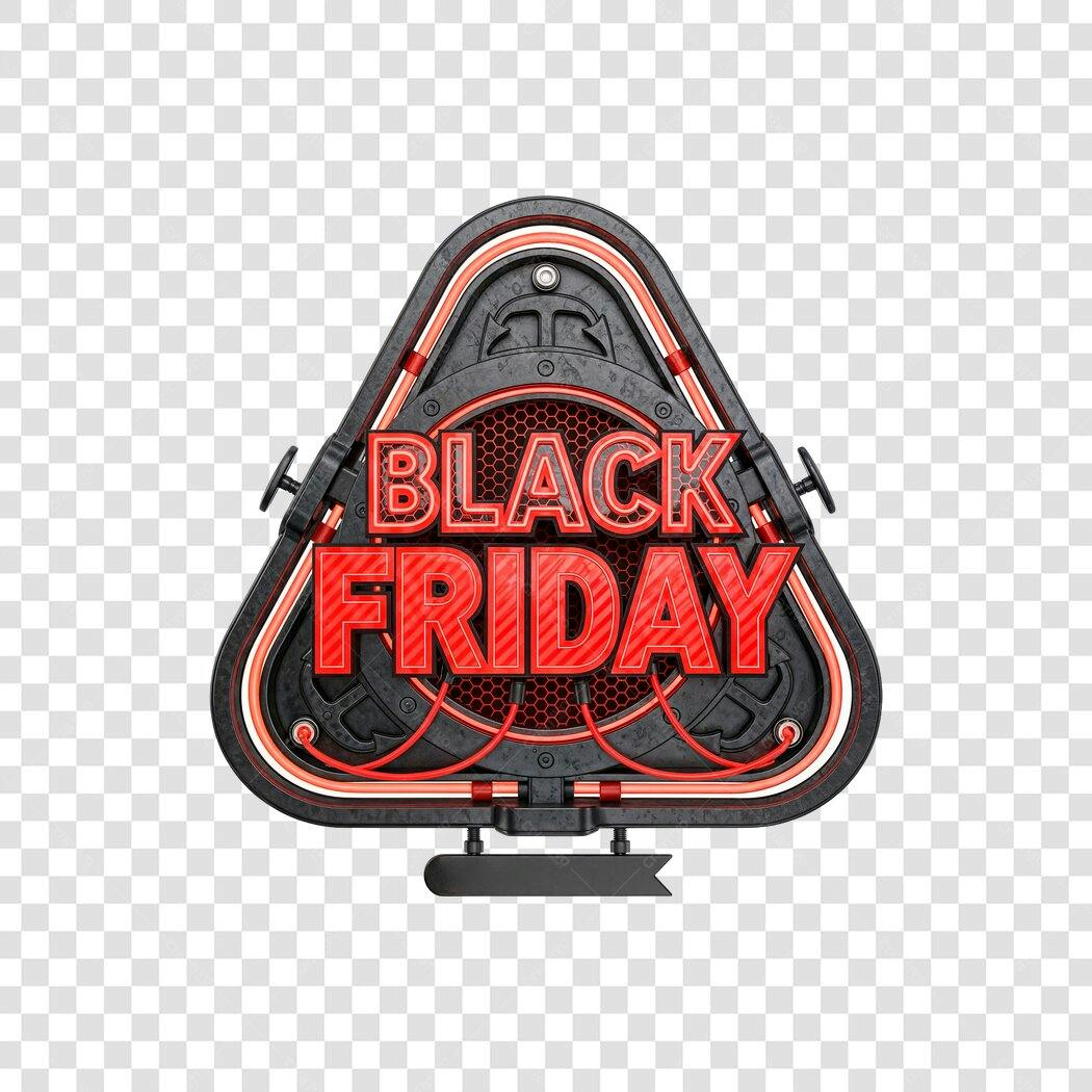 Selo Black Friday 24 de Novembro Estilo Industrial PNG com fundo transparente