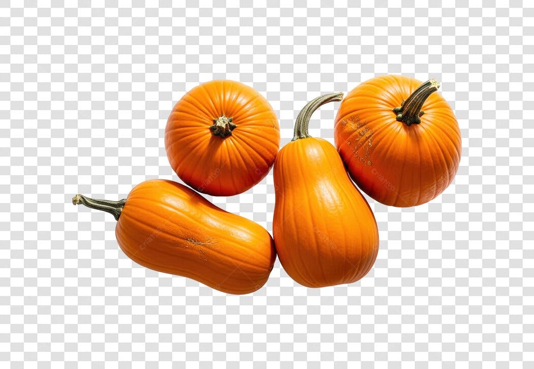 Abóboras Laranjas Outono Halloween PNG com fundo transparente