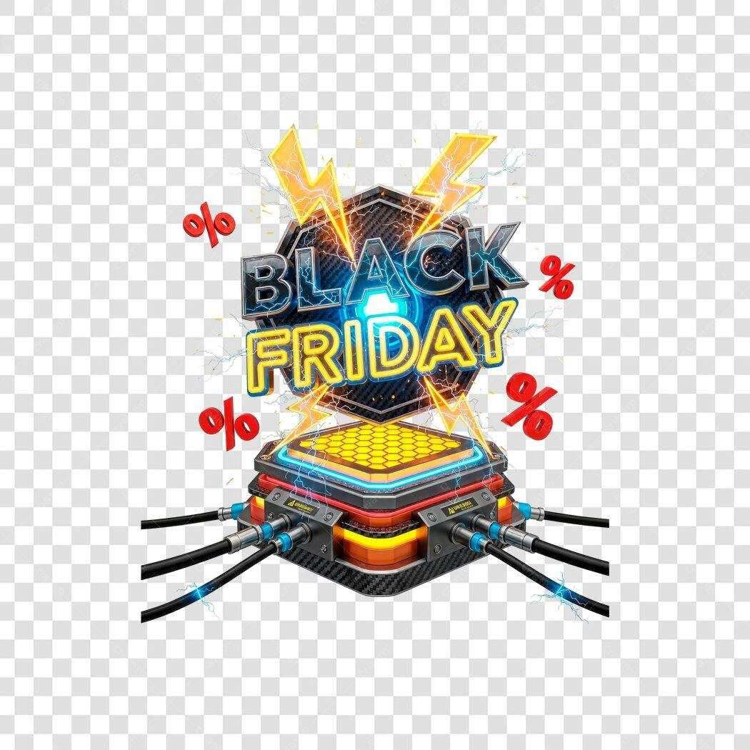 Banner para Black Friday Novembro Ofertas Eletrizantes PNG com fundo transparente