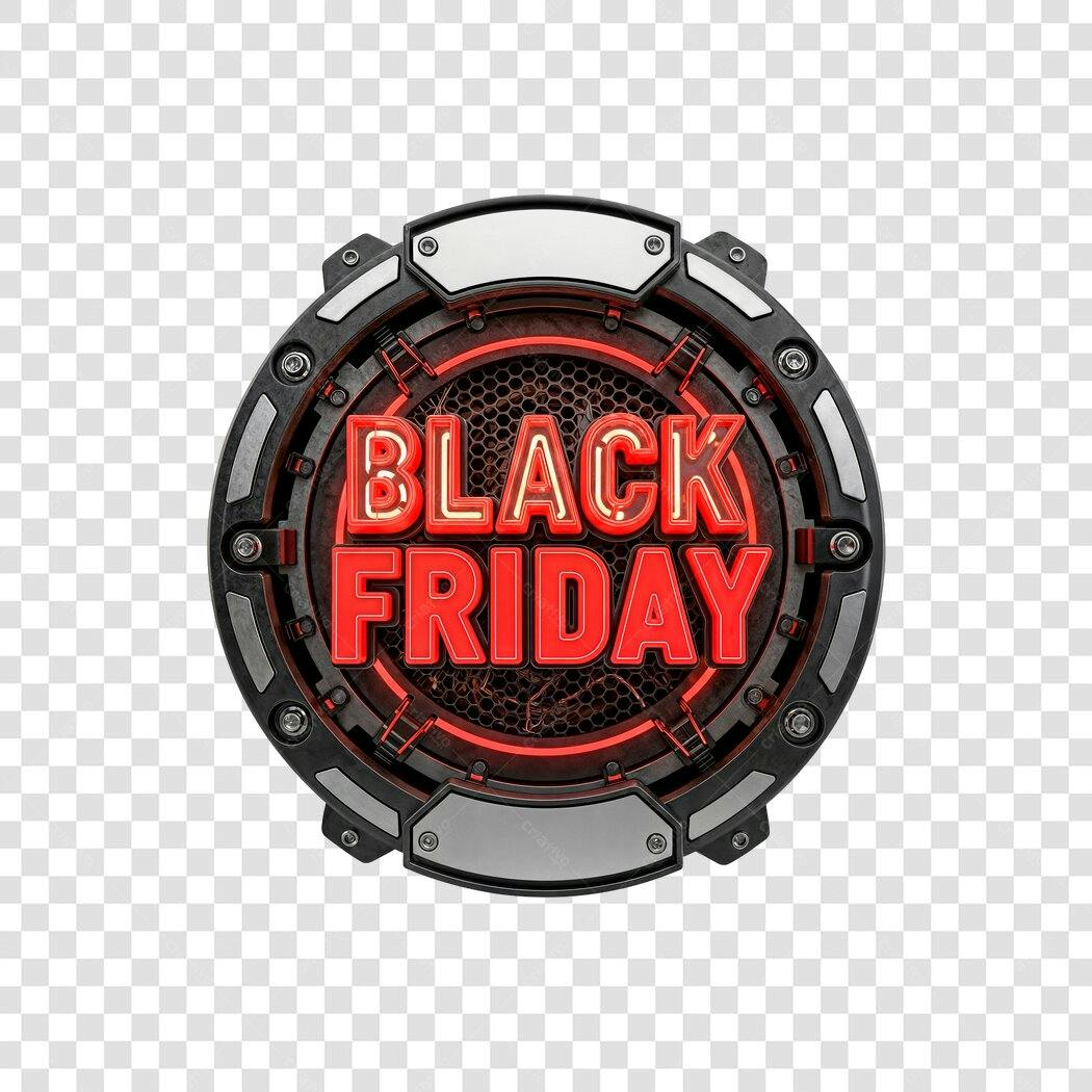 Selo 3D Black Friday Ofertas Especiais PNG com fundo transparente