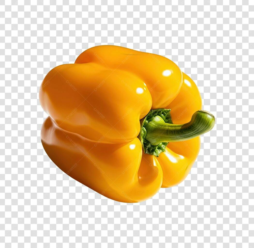 Pimentão Amarelo Fresco PNG com fundo transparente