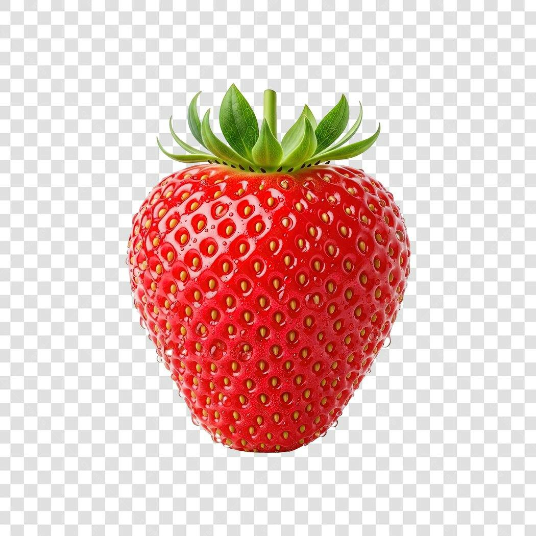 Morango Fresco Vermelho Brilhante PNG com fundo transparente