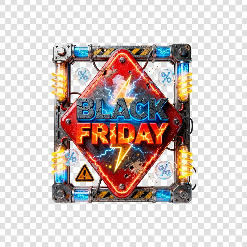 Banner Black Friday Ofertas Eletrizantes 29 de Novembro PNG com fundo transparente