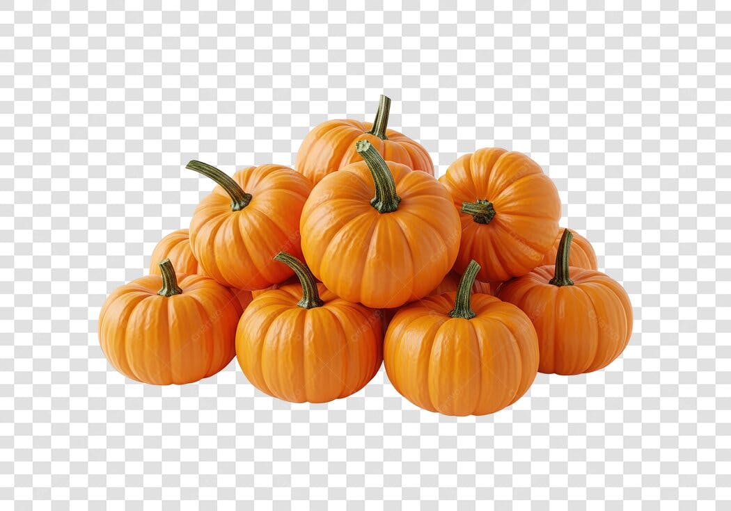 Pilha de Abóboras Laranjas Outono Halloween Ação de Graças PNG com fundo transparente