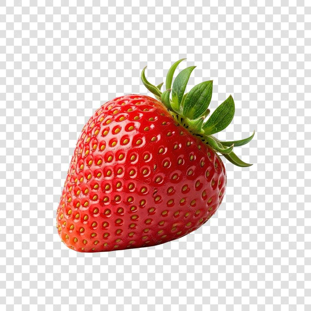 Morango Fresco Maduro Vermelho Fruta Saudável PNG com fundo transparente