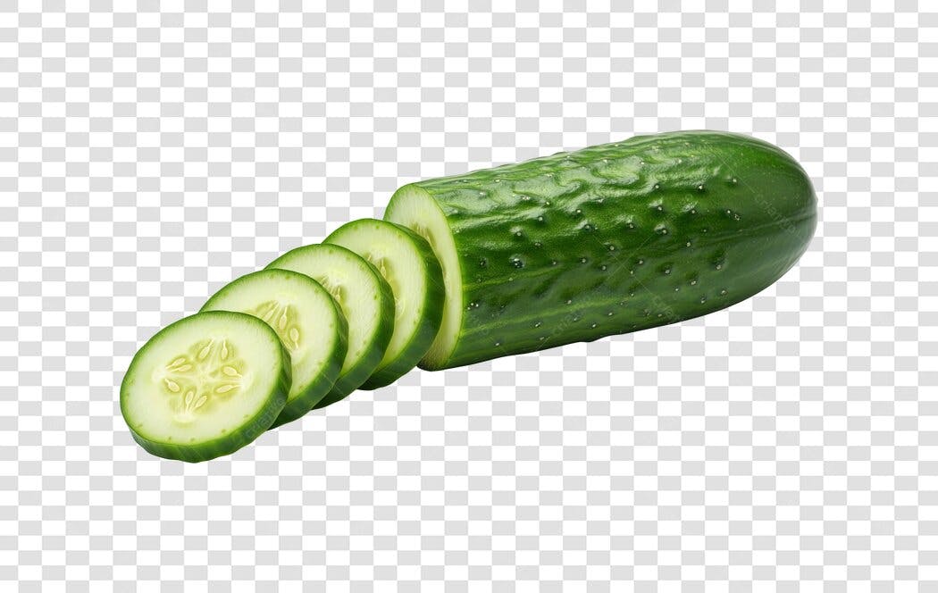 Pepino Fatiado Fresco Verde PNG com fundo transparente