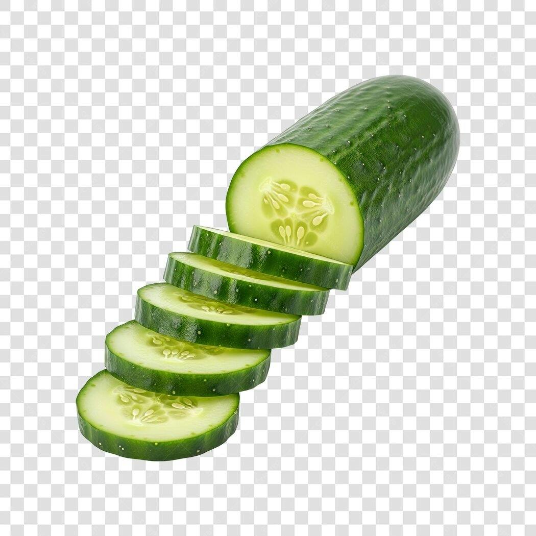 Foto de Pepino Fatiado Fresco Verde PNG com fundo transparente
