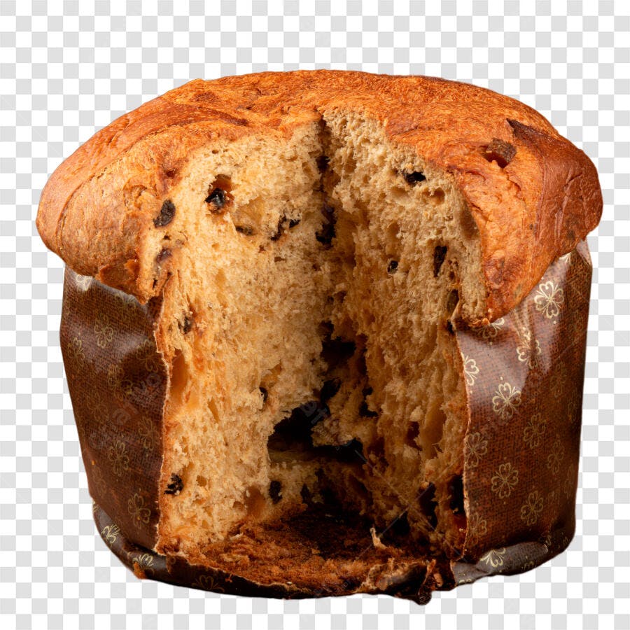 Panetone de Natal cortado festas de fim de ano PNG com fundo transparente