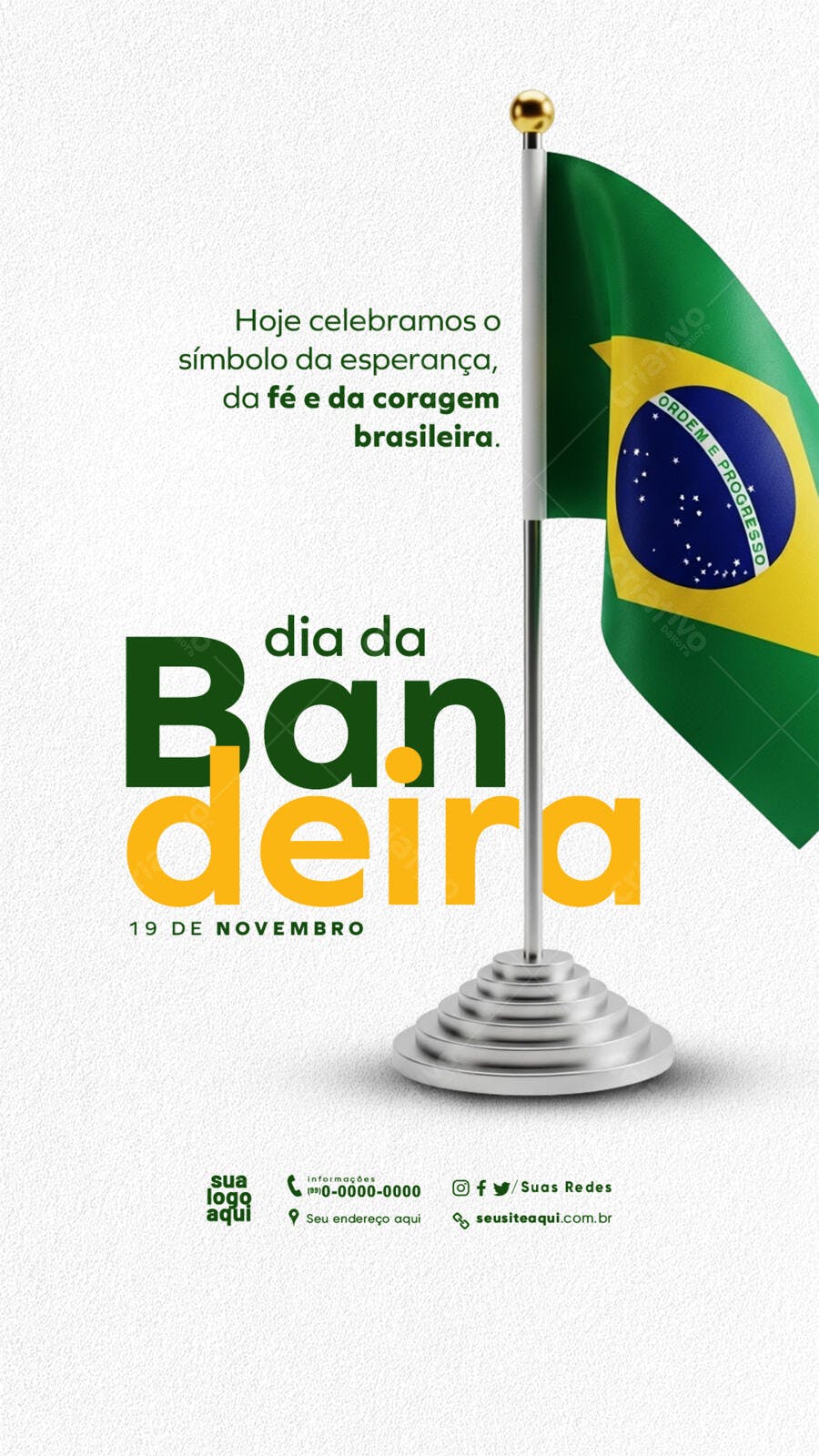Flyer Dia da Bandeira 19 de Novembro PSD Editável