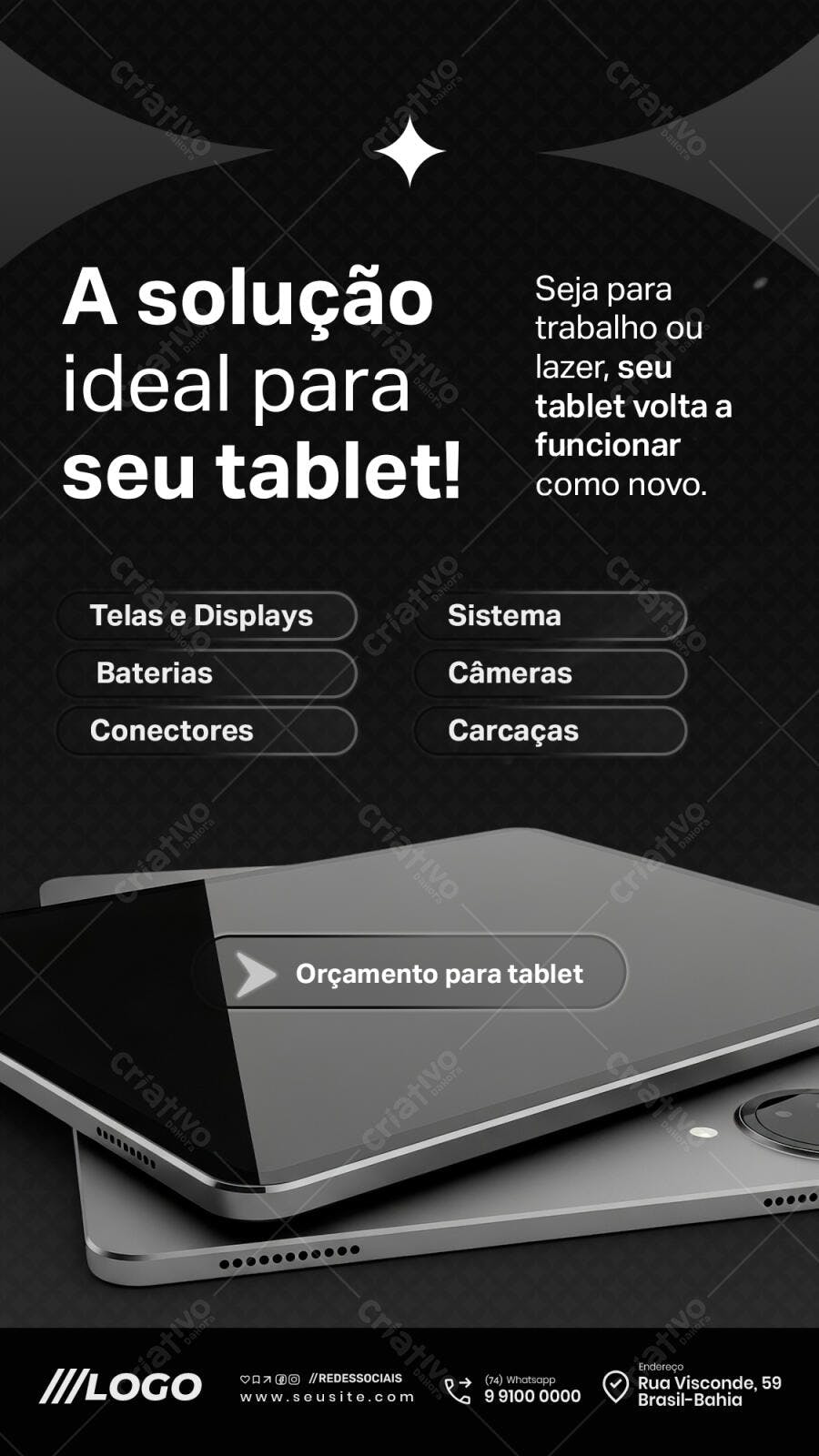 Flyer para Assistência Técnica de Tablet PSD Editável