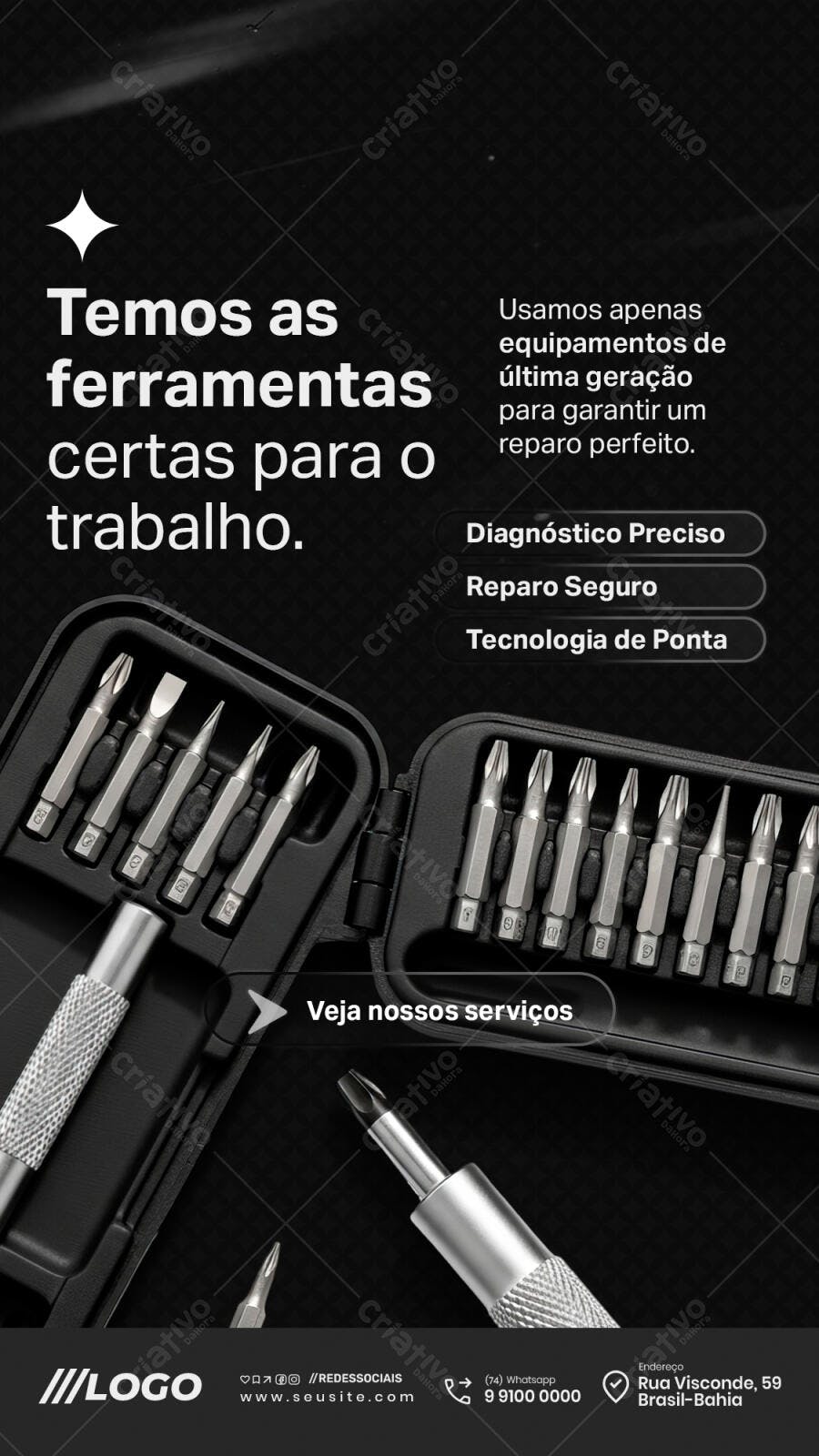 Flyer Profissional de Reparo e Assistência Técnica PSD Editável
