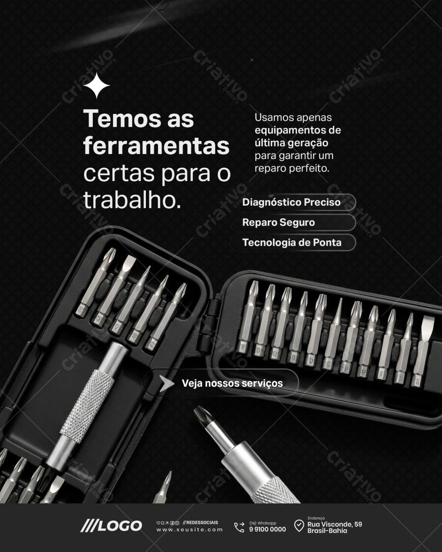 Flyer para Serviços de Reparo PSD Editável