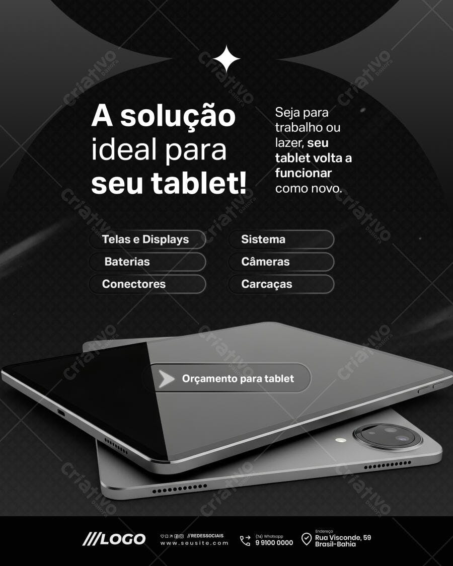 Flyer para Reparo de Tablet Profissional PSD Editável