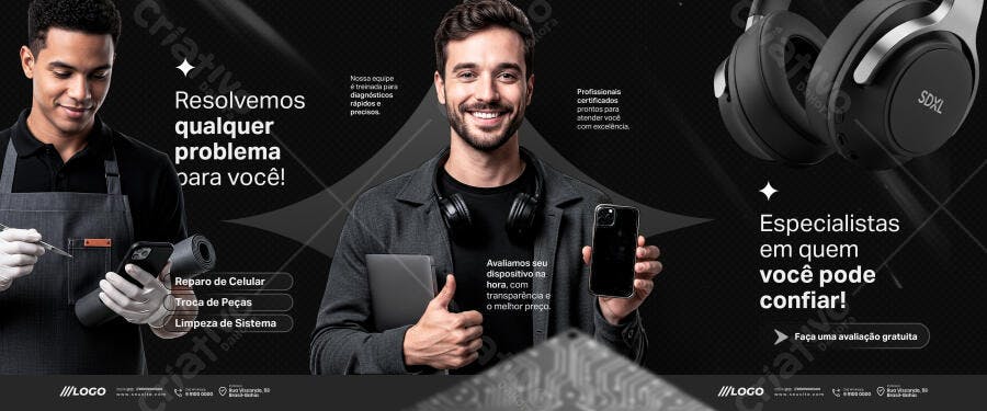 Flyer Loja Reparo Celular Notebook Assistência Técnica Psd Editável
