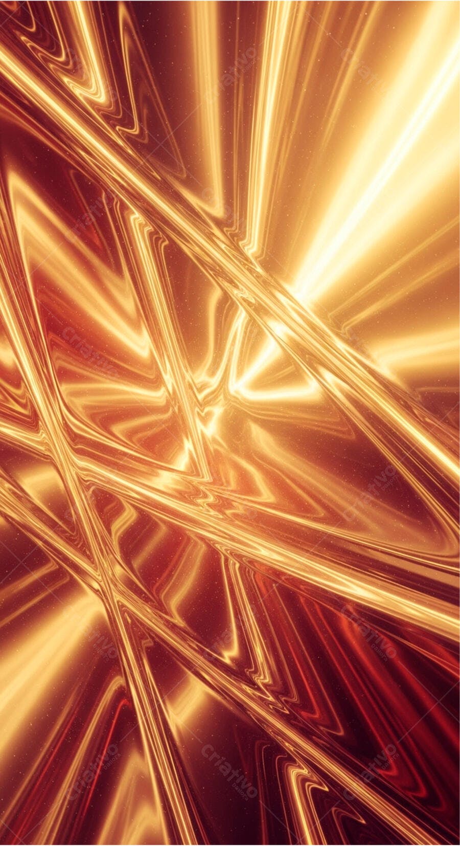 Linhas de luz abstratas douradas e vermelhas brilhantes