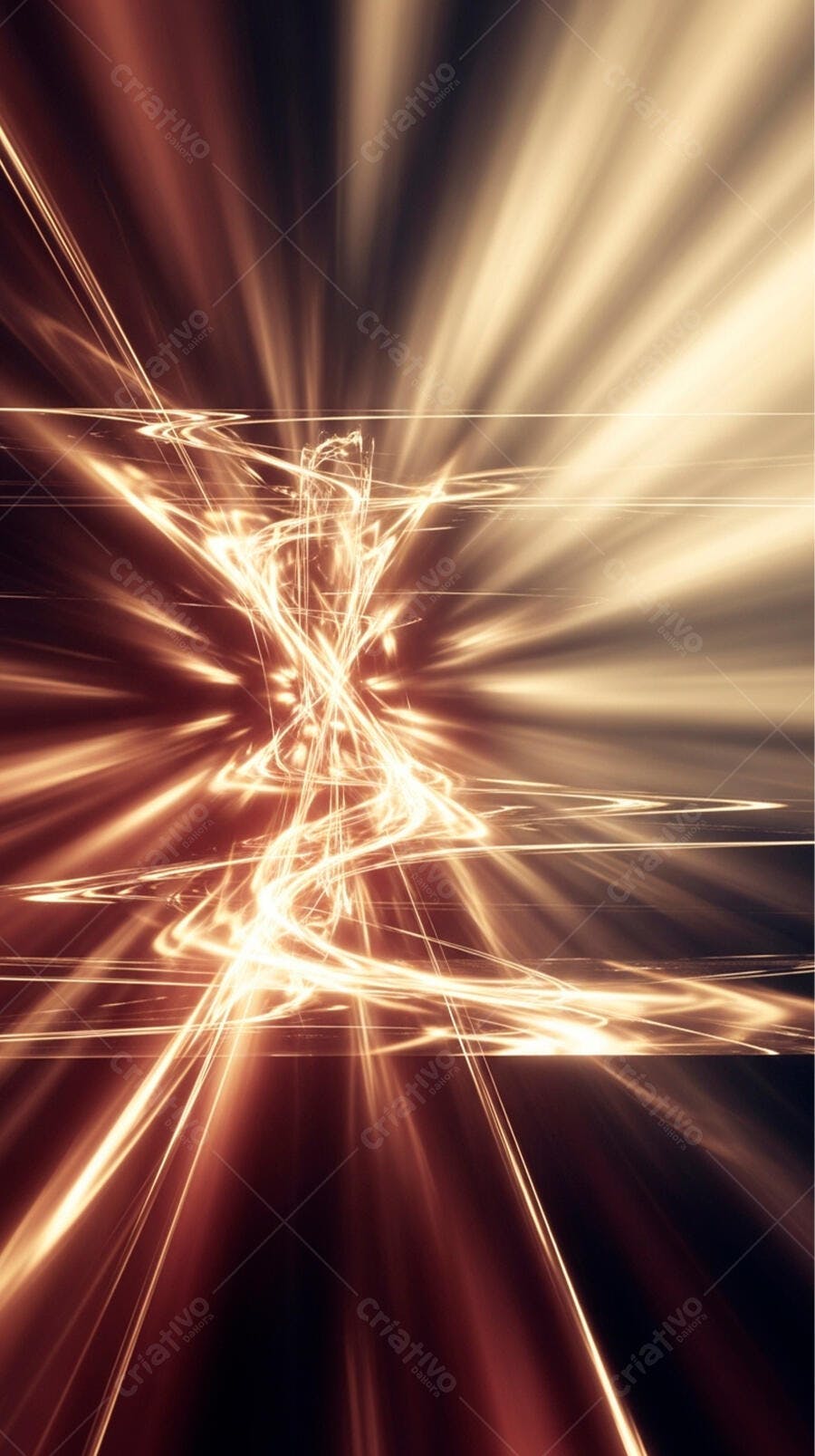 Linhas de luz douradas dinâmicas fundo abstrato escuro com raios energéticos